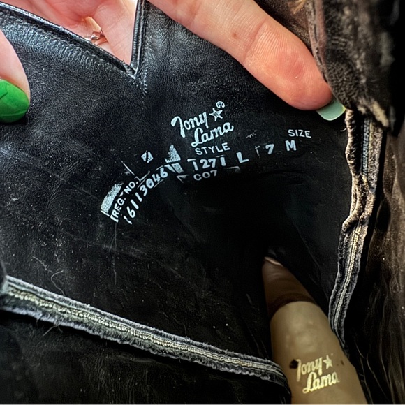 Tony Lama Snake Skin Reptile Cowgirl Boots Brown Black Western Scallop Cowboy 7 - Picture 9 of 9